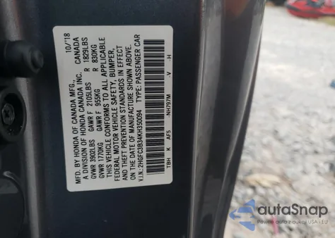 2019 Honda Civic Ex from USA, damaged, VIN 2HGFC3B34KH350094